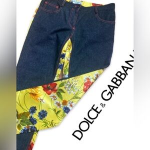 Archival Dolce & Gabbana F/W 1999 Silk-Denim Hybrid Runway Pants